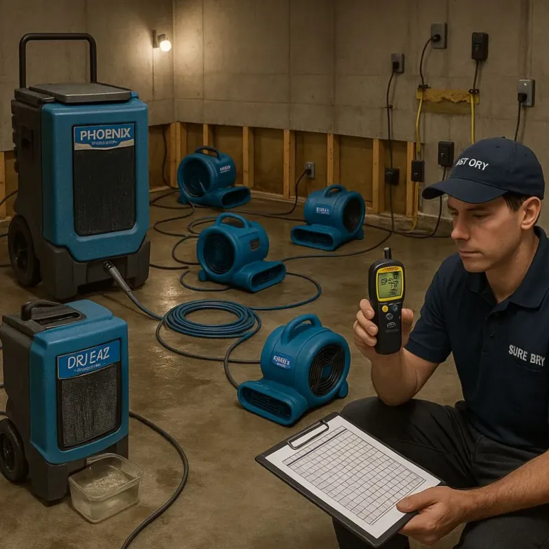 Structural Drying and Dehumidification process in Lake Odessa, MI
